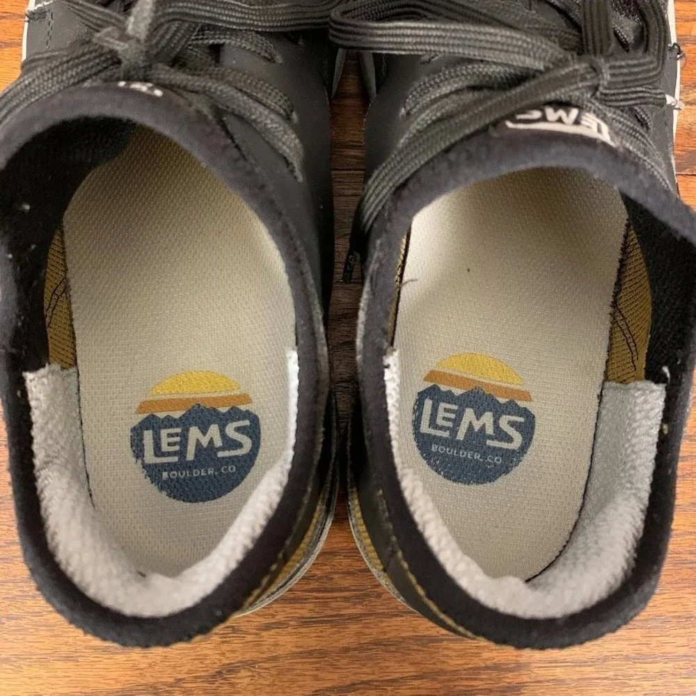 Lems Shoes Mesa Black Carbon Trail Sneakers Hiking Outdoor Athletic Men's Size 8